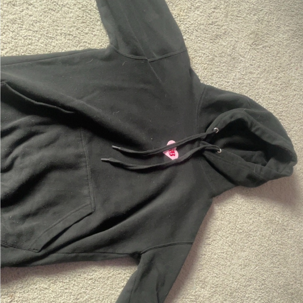 Black Hoodie with Pink Logo